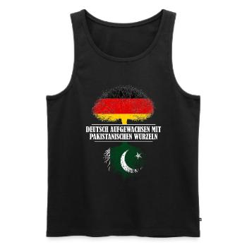 Deutsch mit pakistanischen Wurzeln - Männer Premium Bio Tank Top - Schwarz - Vorne - Michal (187cm)