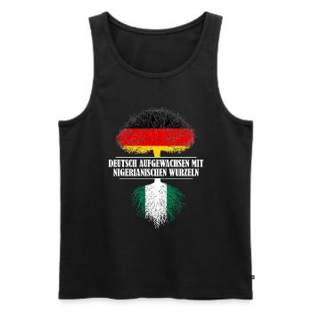 Deutsch mit nigerianischen Wurzeln - Männer Premium Bio Tank Top - Schwarz - Vorne - Michal (187cm)