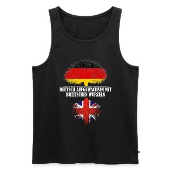Deutsch mit britischen Wurzeln - Männer Premium Bio Tank Top - Schwarz - Vorne - Michal (187cm)