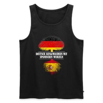 Deutsch mit spanischen Wurzeln - Männer Premium Bio Tank Top - Schwarz - Vorne - Michal (187cm)