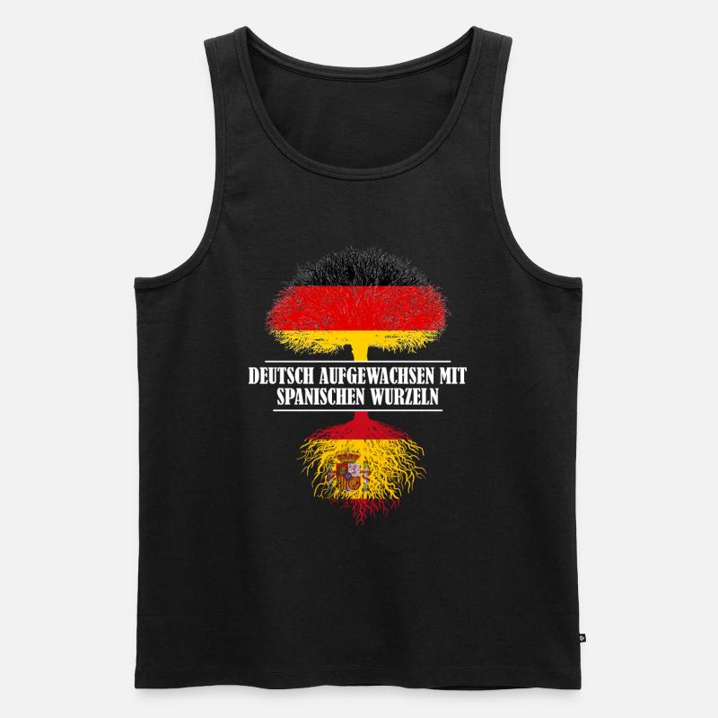 Deutsch mit spanischen Wurzeln - Männer Premium Bio Tank Top - Schwarz