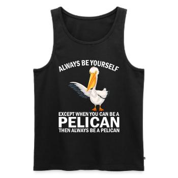 Pelican Pelicans Birds Waterfowl - Men's Premium Organic Tank Top - black - Front - Michal (187cm)