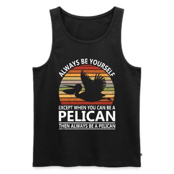 Pelican Pelicans Birds Waterfowl - Men's Premium Organic Tank Top - black - Front - Michal (187cm)