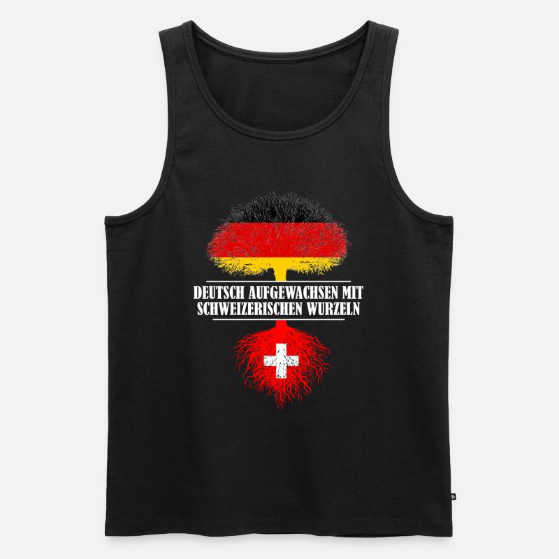 Deutsch mit schweizerischen Wurzeln - Männer Premium Bio Tank Top - Schwarz