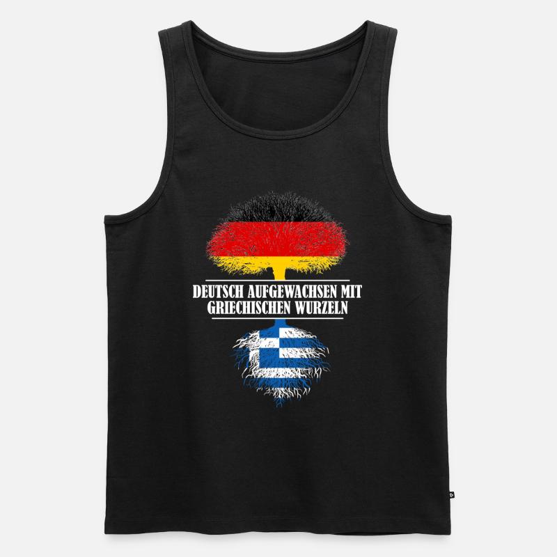 Deutsch mit griechischen Wurzeln - Männer Premium Bio Tank Top - Schwarz