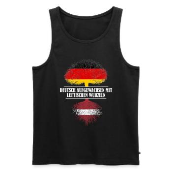 Deutsch mit lettischen Wurzeln - Männer Premium Bio Tank Top - Schwarz - Vorne - Michal (187cm)