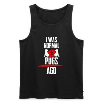 Ich war normal 2 Mopse voher - Männer Premium Bio Tank Top - Schwarz - Vorne - Michal (187cm)