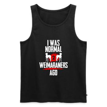 Ich war normal 2 Weimaraners voher - Männer Premium Bio Tank Top - Schwarz - Vorne - Michal (187cm)