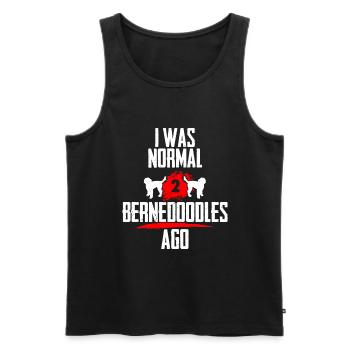 Ich war normal 2 Bernedoodles voher - Männer Premium Bio Tank Top - Schwarz - Vorne - Michal (187cm)
