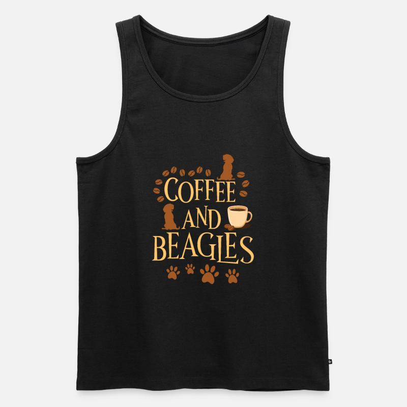 Kaffee und Beagle - Männer Premium Bio Tank Top - Schwarz