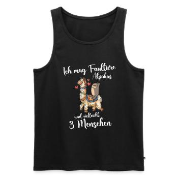 Ich mag Faultiere, Alpakas & vielleicht 3 Menschen - Männer Premium Bio Tank Top - Schwarz - Vorne - Michal (187cm)