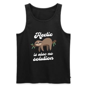 Hectic is also no solution Sloth - Men's Premium Organic Tank Top - black - Front - AI Model Male 178 light (178cm)