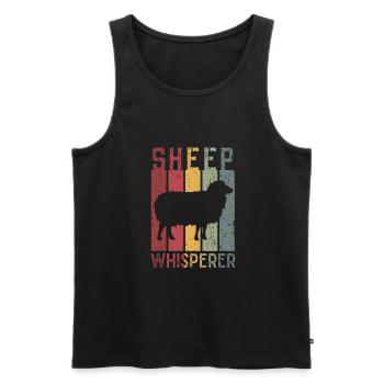 Sheep whisperer - Men's Premium Organic Tank Top - black - Front - Michal (187cm)