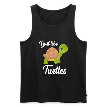 I just like turtles water turtle - Männer Premium Bio Tank Top - Schwarz - Vorne - Michal (187cm)
