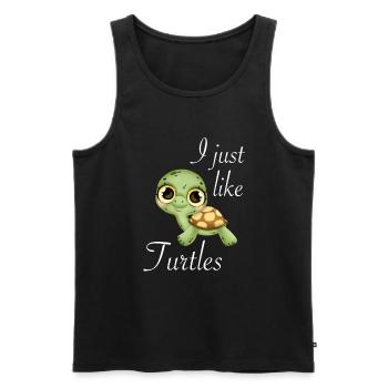 I just like turtles water turtle - Männer Premium Bio Tank Top - Schwarz - Vorne - Michal (187cm)