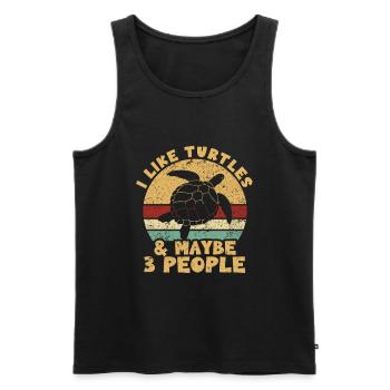 I like turtles and maybe 3 people water turtle - Männer Premium Bio Tank Top - Schwarz - Vorne - Michal (187cm)