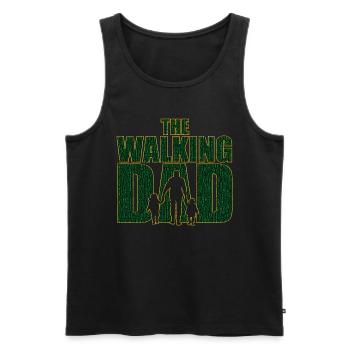 Le papa qui marche Code Père Code Cadeau de fête des pères - Débardeur bio Premium Homme - noir - Devant - Michal (187cm)