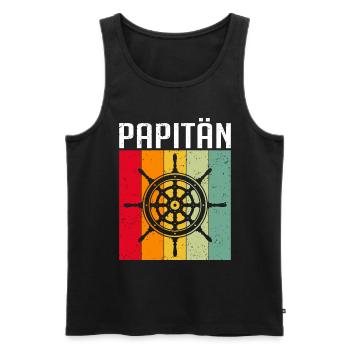 Kapitän Bootsschein Segeln Boot - Männer Premium Bio Tank Top - Schwarz - Vorne - Michal (187cm)