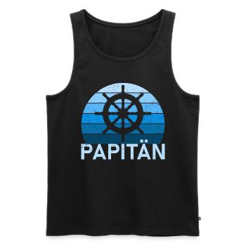 Kapitän Bootsschein Segeln Boot - Männer Premium Bio Tank Top - Schwarz - Vorne - Michal (187cm)