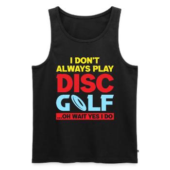 Disc Golf Frisbee Golf pour hommes et femmes - Débardeur bio Premium Homme - noir - Devant - AI Model Male 178 light (178cm)