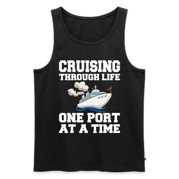 Coole Kreuzfahrt Kreuzfahrtschiff Familienurlaub - Männer Premium Bio Tank Top - Schwarz - Vorne - Michal (187cm)