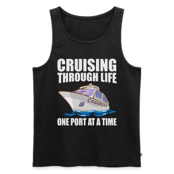 Coole Kreuzfahrt Kreuzfahrtschiff Familienurlaub - Männer Premium Bio Tank Top - Schwarz - Vorne - Michal (187cm)