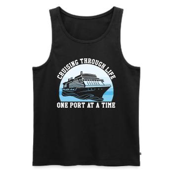 Coole Kreuzfahrt Kreuzfahrtschiff Familienurlaub - Männer Premium Bio Tank Top - Schwarz - Vorne - Michal (187cm)