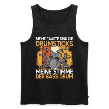 Drummer Drumsticks Schlagzeug Musiker - Männer Premium Bio Tank Top - Schwarz - Vorne - Michal (187cm)