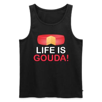 Cheese Gouda Ricotta Clothing - Men's Premium Organic Tank Top - black - Front - Michal (187cm)