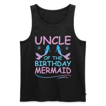 Vêtements de famille Birthday Mermaid - Débardeur bio Premium Homme - noir - Devant - AI Model Male 178 light (178cm)