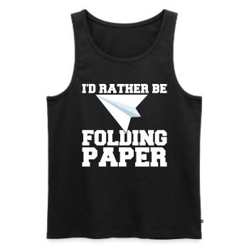 Origami Paper Flyer Paper Art Pilot - Men's Premium Organic Tank Top - black - Front - Michal (187cm)