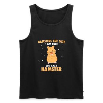 Hamsters are cute I am cute - Männer Premium Bio Tank Top - Schwarz - Vorne - Michal (187cm)