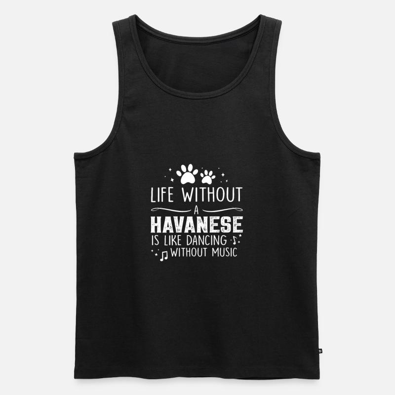 Life without Havanese - Männer Premium Bio Tank Top - Schwarz