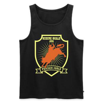 Cowboy Bull Riding Bulls - Men's Premium Organic Tank Top - black - Front - AI Model Male 178 light (178cm)