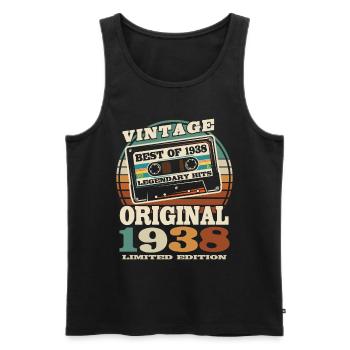 85 years old - birthday 1938 - born in 1938 - Men's Premium Organic Tank Top - black - Front - Michal (187cm)