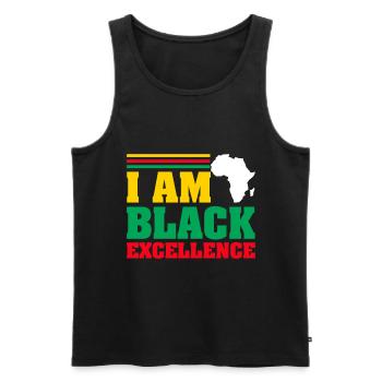 Black Woman African American Pride - Männer Premium Bio Tank Top - Schwarz - Vorne - AI Model Male 178 light (178cm)