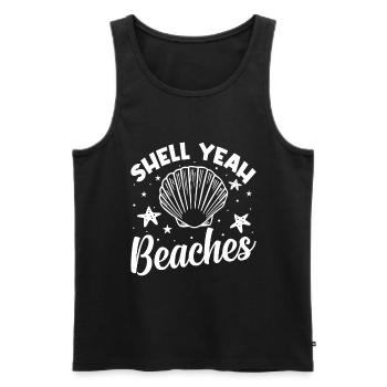 Shell Sea Turtle Lovers Beaches - Men's Premium Organic Tank Top - black - Front - AI Model Male 178 light (178cm)
