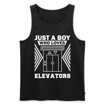 Elevator f I'm just here to ride the elevator - Men's Premium Organic Tank Top - black - Front - Michal (187cm)