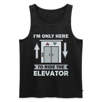 Elevator f I'm just here to ride the elevator - Men's Premium Organic Tank Top - black - Front - Michal (187cm)
