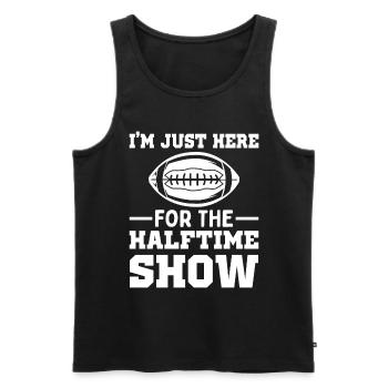 Football Je ne suis là que pour le spectacle de la mi-temps - Débardeur bio Premium Homme - noir - Devant - AI Model Male 178 light (178cm)