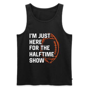 Football Je ne suis là que pour le spectacle de la mi-temps - Débardeur bio Premium Homme - noir - Devant - AI Model Male 178 light (178cm)