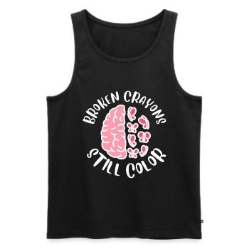 Mental Health Awareness - Men's Premium Organic Tank Top - black - Front - Michal (187cm)