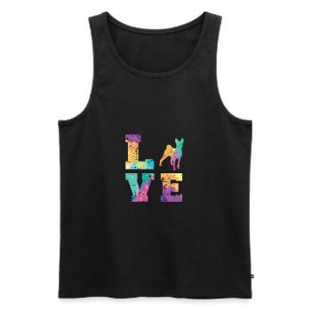 Basenji Love - Männer Premium Bio Tank Top - Schwarz - Vorne - Michal (187cm)