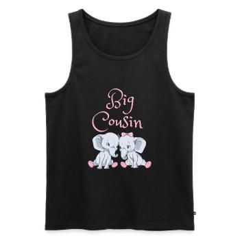 Big Cousin - Männer Premium Bio Tank Top - Schwarz - Vorne - Michal (187cm)