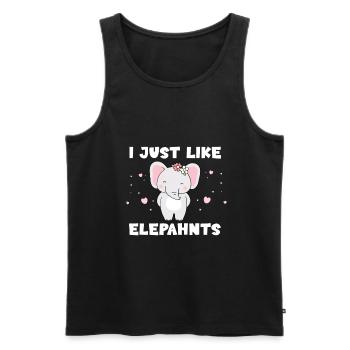 J’aime juste les éléphants - Débardeur bio Premium Homme - noir - Devant - Michal (187cm)