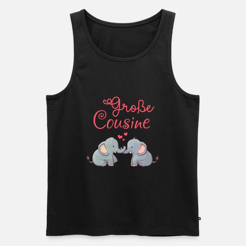 Große Cousine - Männer Premium Bio Tank Top - Schwarz