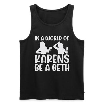 Un monde plein de Karens est une Beth pour les femmes - Débardeur bio Premium Homme - noir - Devant - Michal (187cm)