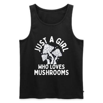 Juste une fille qui aime les champignons vêtements champignons - Débardeur bio Premium Homme - noir - Devant - Michal (187cm)