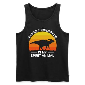 Dino Parasauolophus Dinosaure - Débardeur bio Premium Homme - noir - Devant - Michal (187cm)