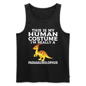 Dino Parasauolophus Dinosaure - Débardeur bio Premium Homme - noir - Devant - Michal (187cm)